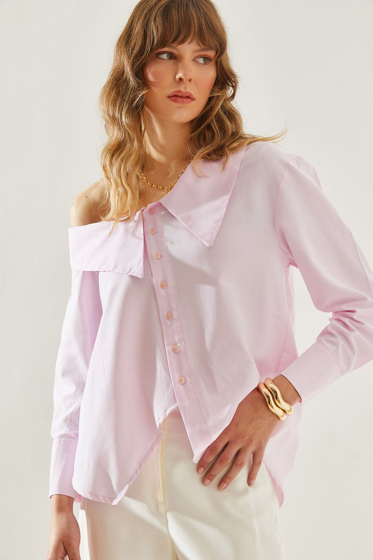 Female swallow collar skirt asymmetric shirt 60251166