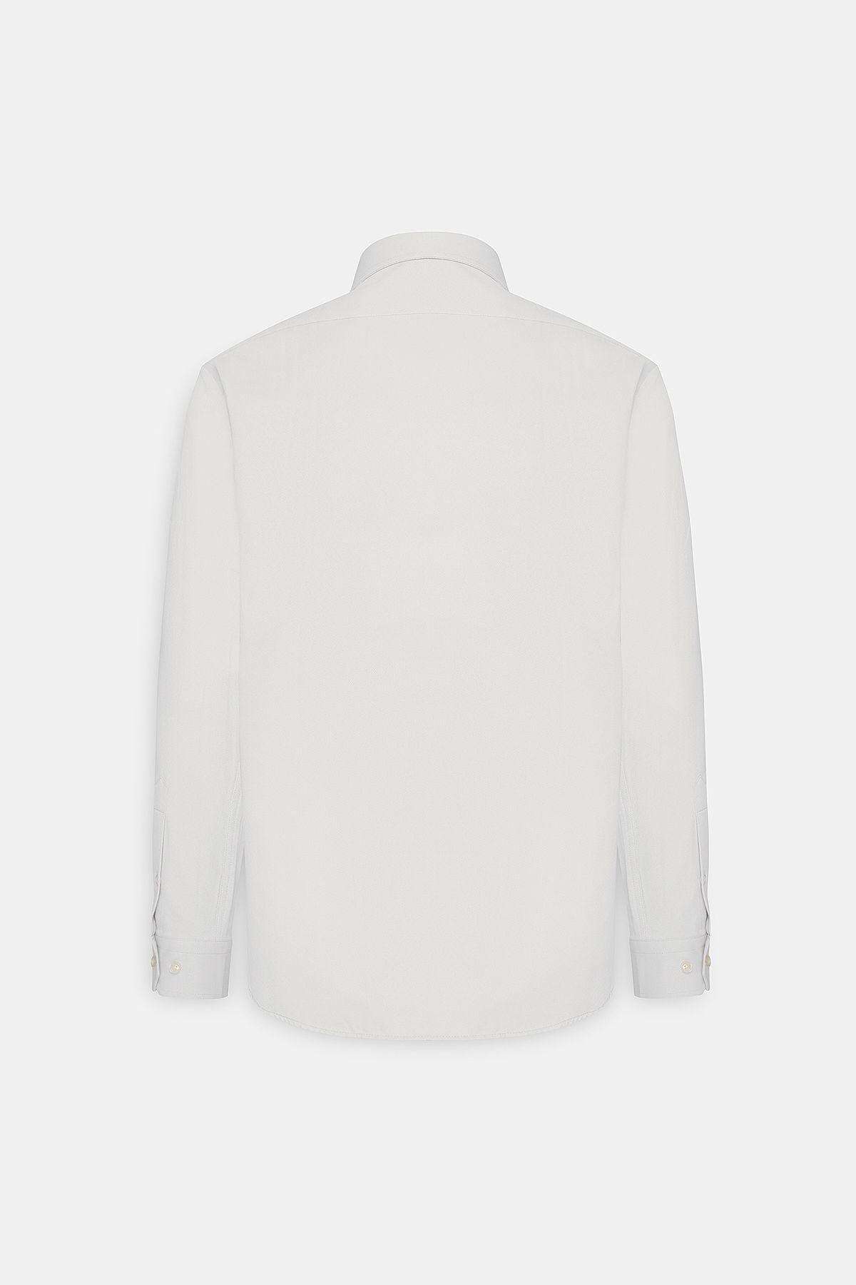 Men's white easy ironable slim fit narrow cutting Italian collar Amesty shirt