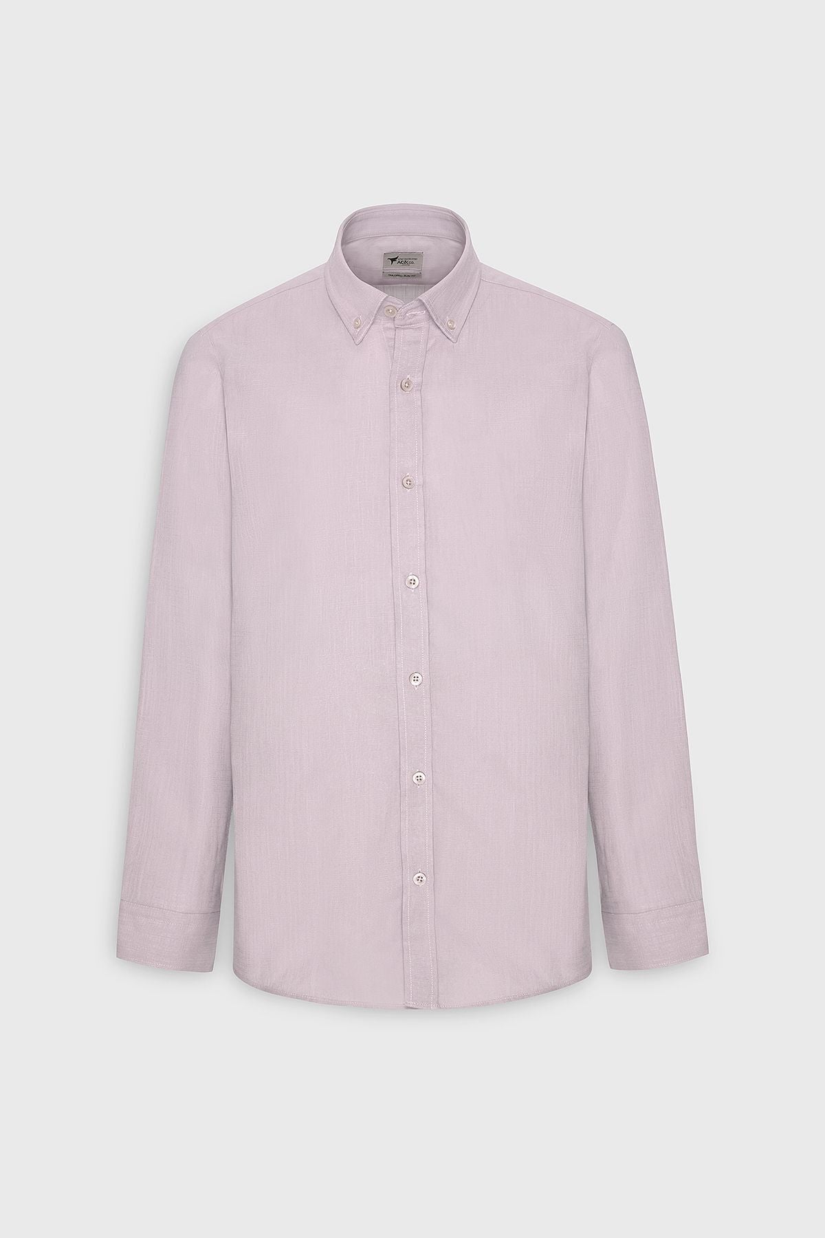 Male Pink 100 %Cotton Oxford Slim Fit button with collar pennant shirt