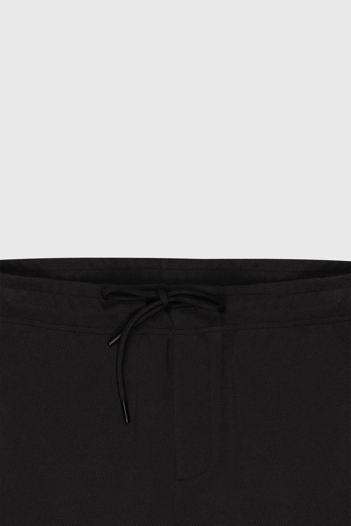Men's Black Standard Fit Normal Cutting Pocket Flexible Knitting Pants