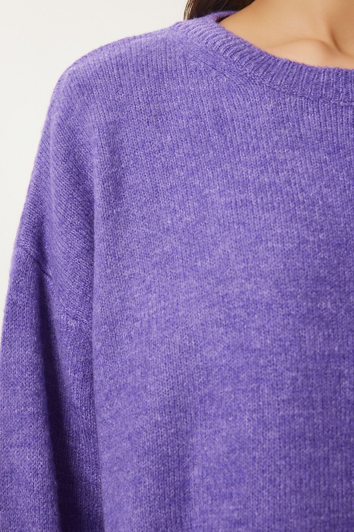 Woman Purple Oversize Knitwear sweater PN00054