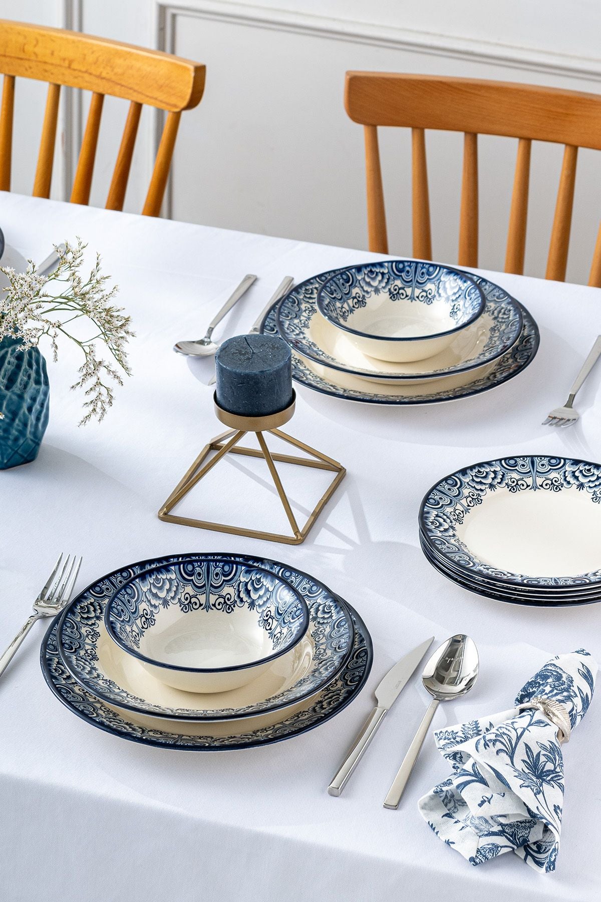 Aegean 24 Piece 6 Person Dinner Set Blue