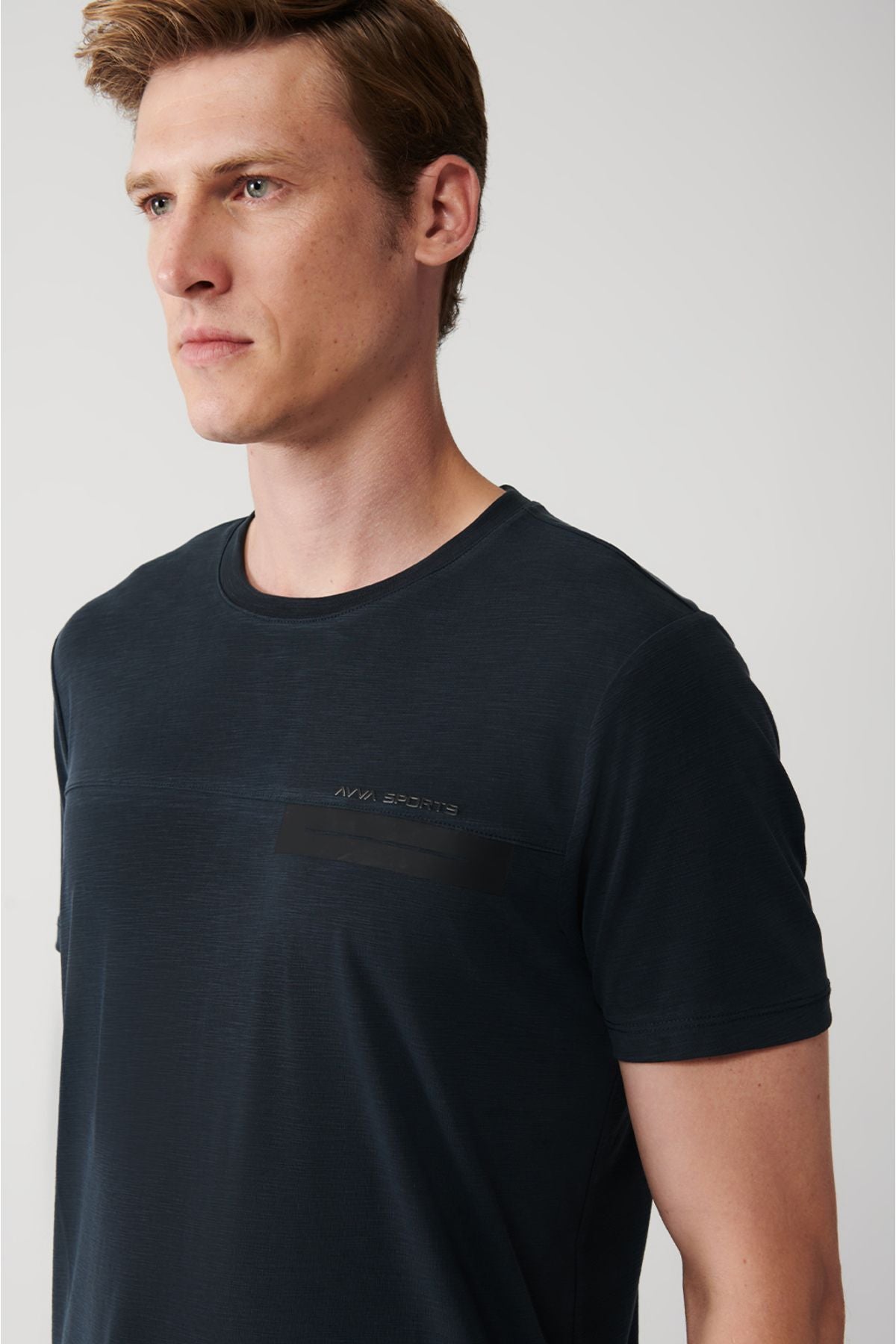 Men's anthracit Soft Touch Bicycle Collar Printed T-shirt A31y1195