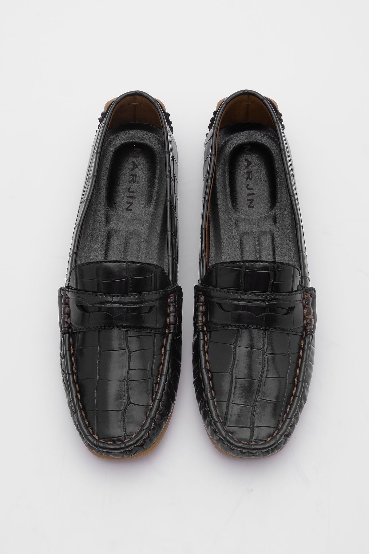 Woman Loafer Daily Shoes Feryus Black Croco