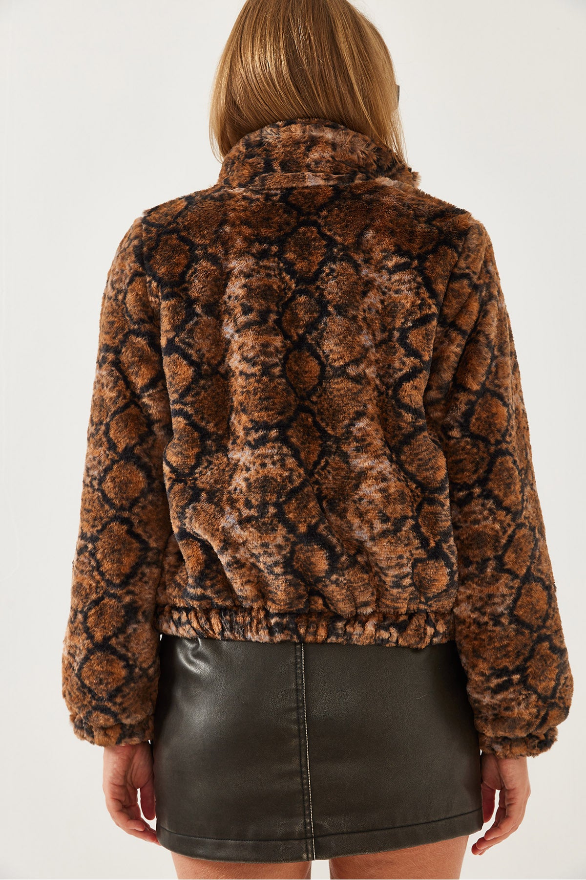 Women's Turtleneck Zippered Plush Coat 3108 60351231