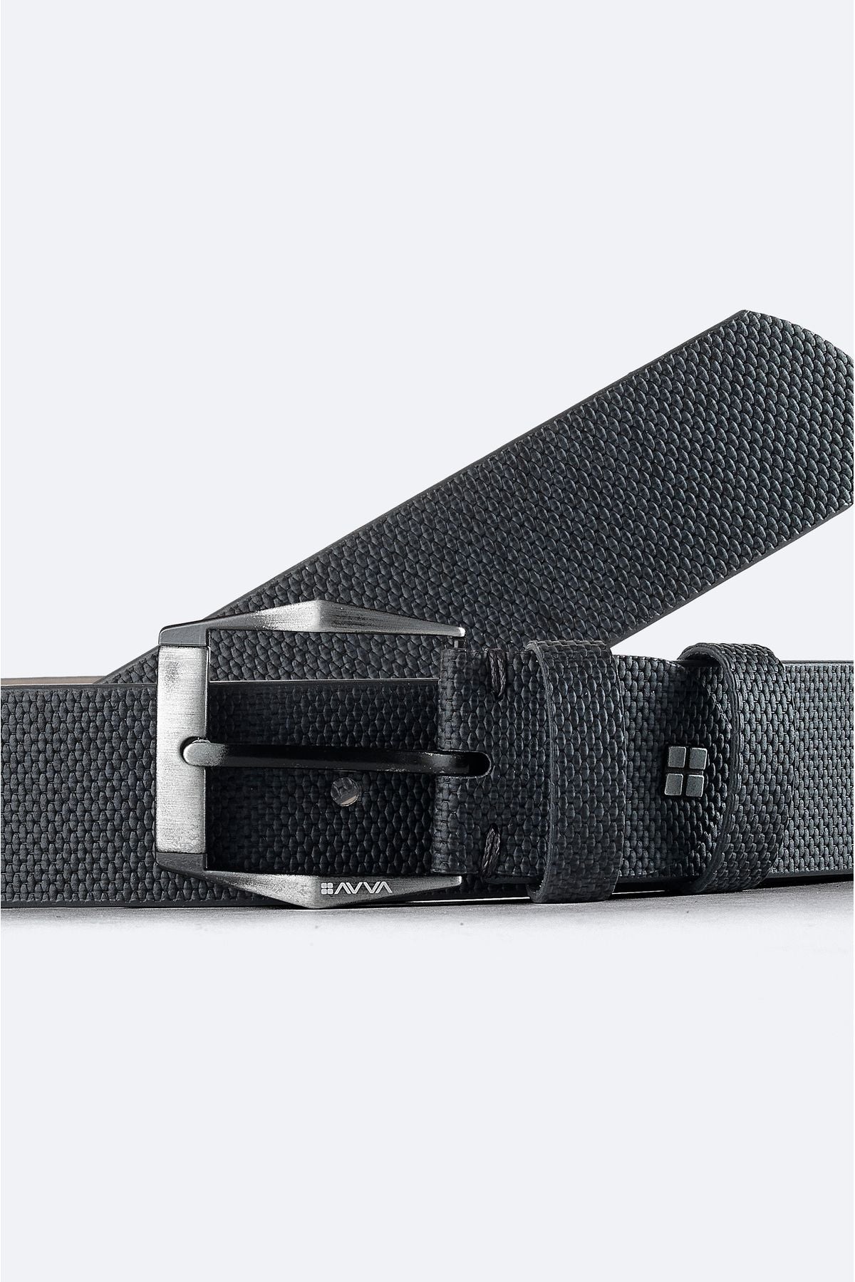 Men's anthracite textured belt A41y9305