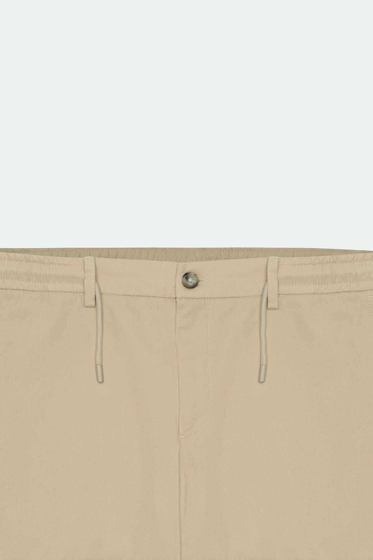 Men's Beige Comfort Fit Casual Cut Cotton Low Tinded Side Pocket Amelor Pants