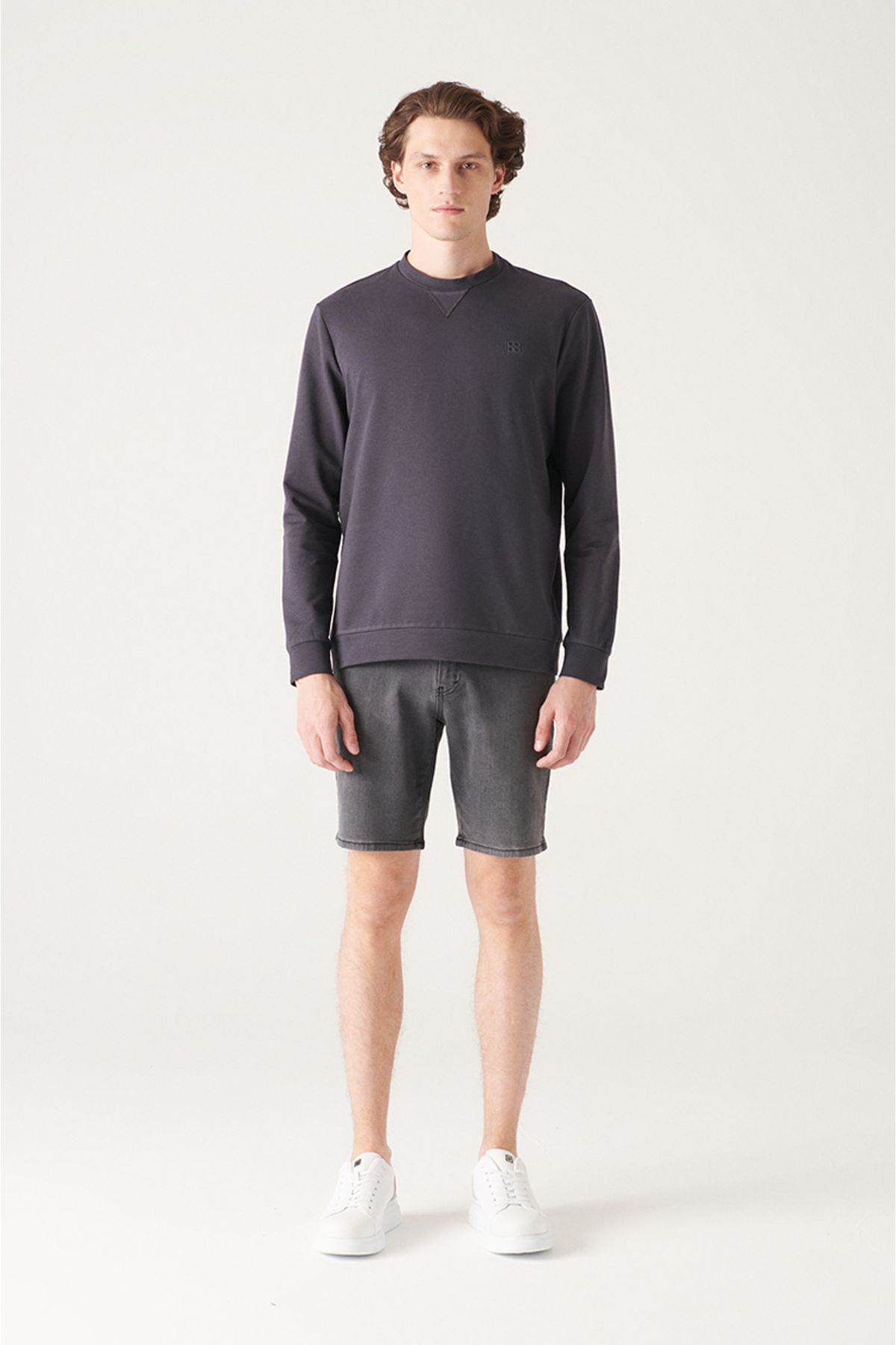 Men's anthracite bike collar cotton 2 -hot Sweatshirt E001200