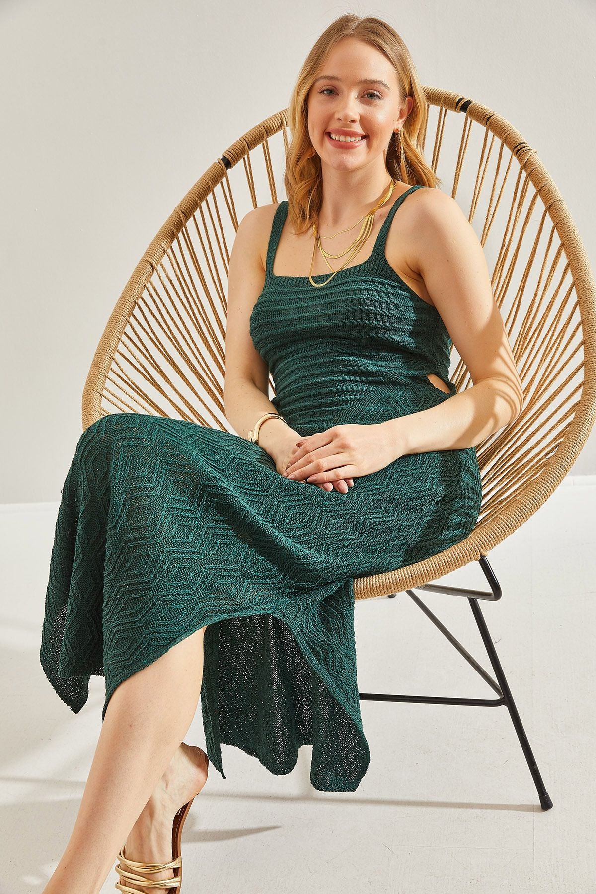 Female Outlet Patterned Primer Triko Dress 20246087
