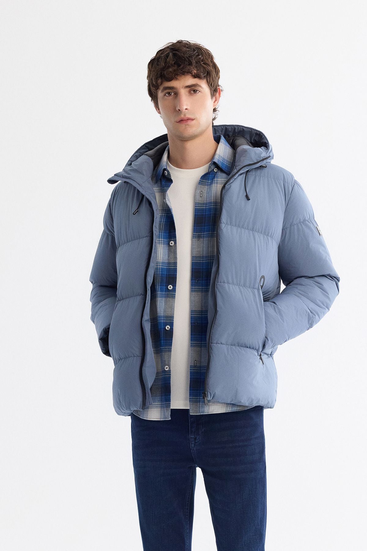 Men's Indigo Hopedwater Water Protector Windproof Inflatable Coat B006046