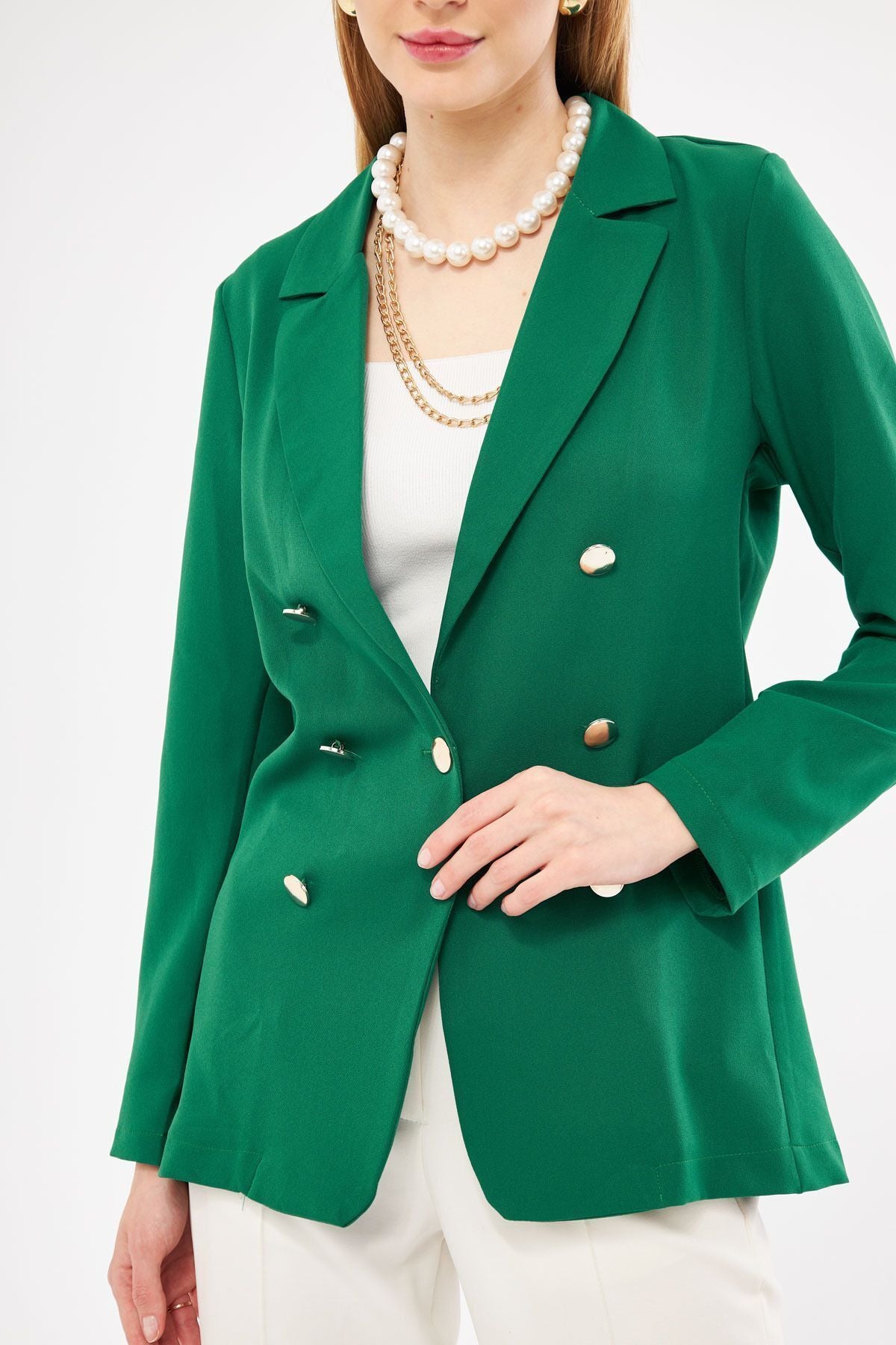 Female emerald button jacket ARM-20K001151