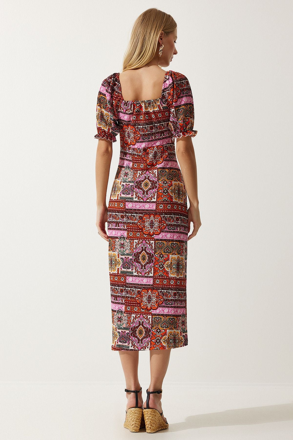 Women's Tile Elastic Carmen Capina Summer Dress MC00172