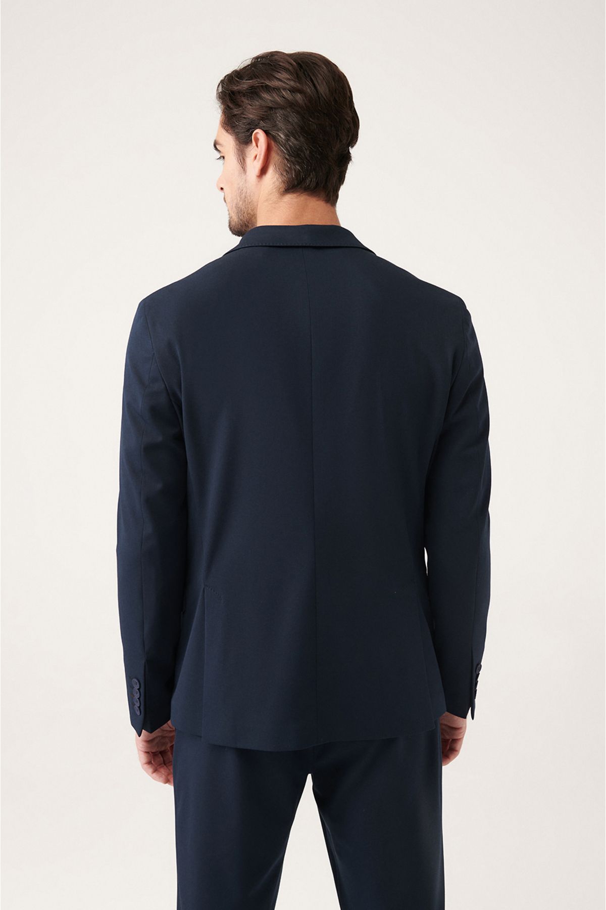 Men's Navy Blue Primer Bi-Stretch Double Slit Jacket A31y4000