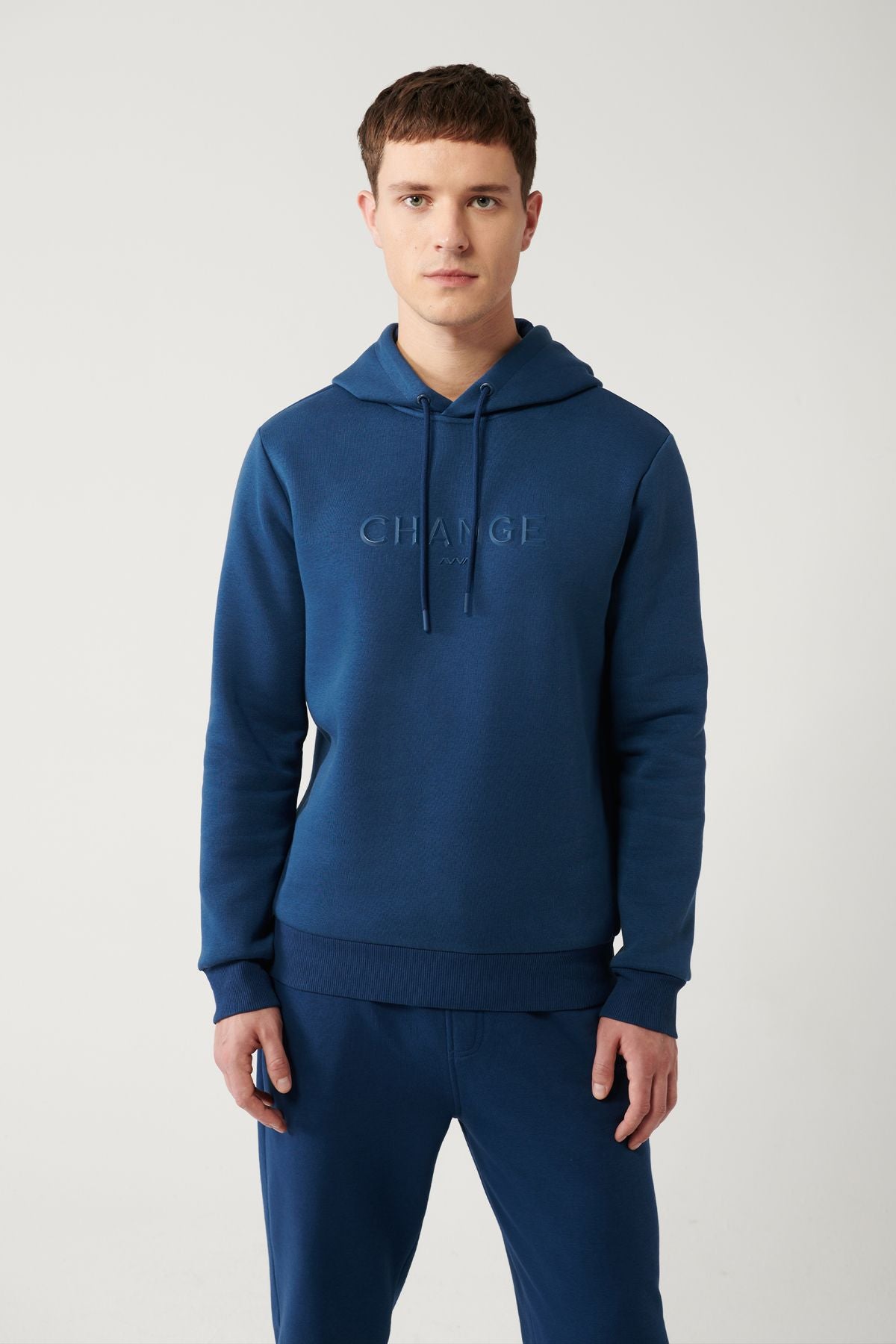 Men's Indigo Hooded 3 -IP -Shadon Printed Sweatshirt A32Y1240