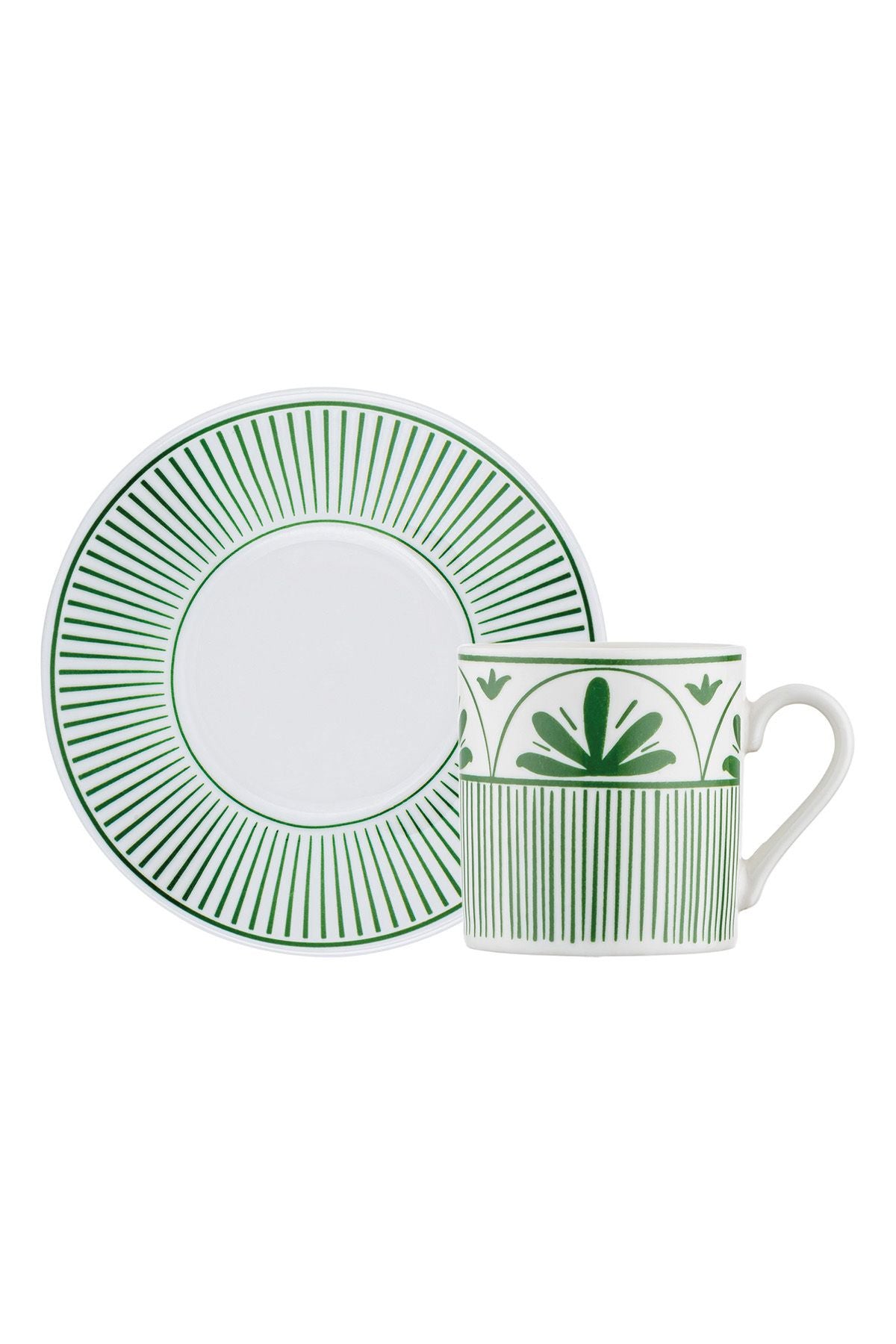 Sara New Bone 2 Person Coffee Cup Set 90 ml Green