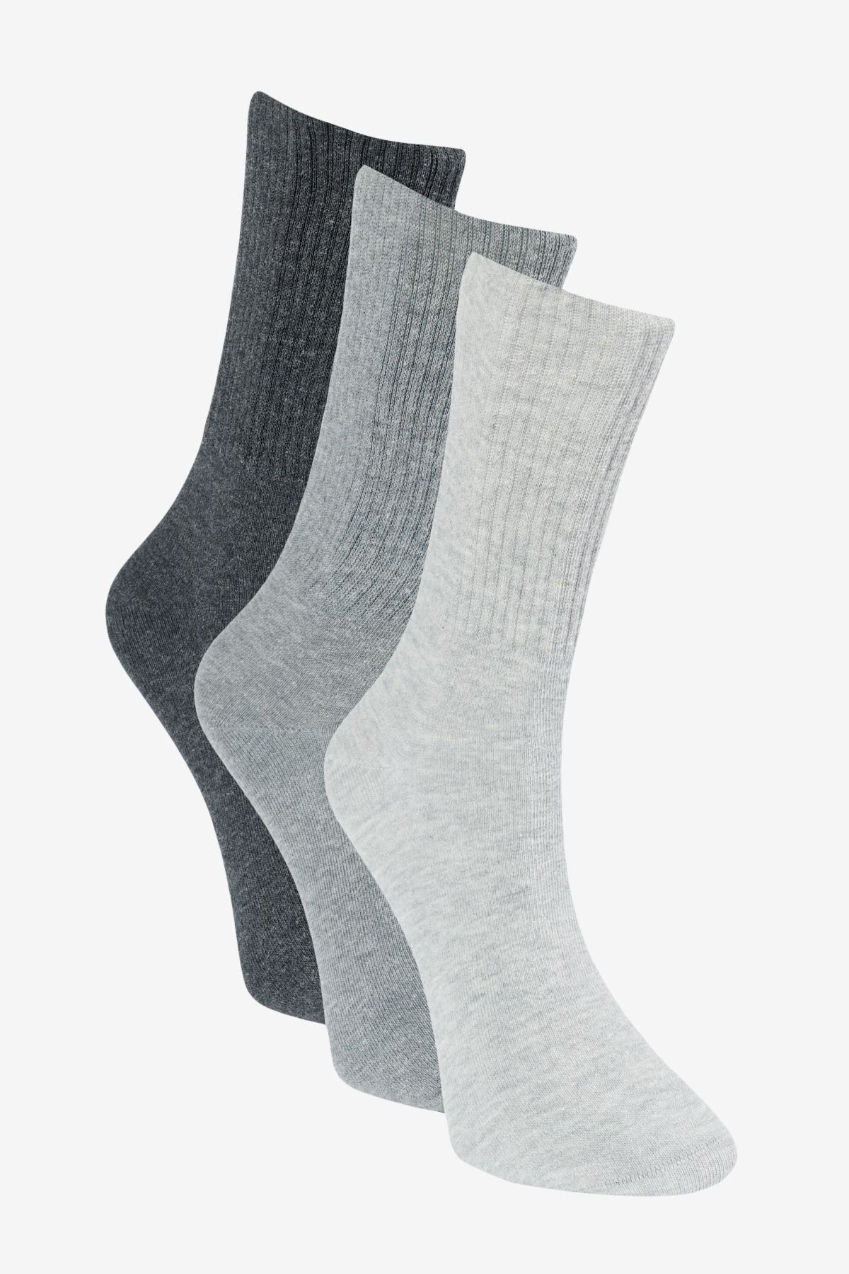 Men's anthracite-gray patterned 3-socket socks