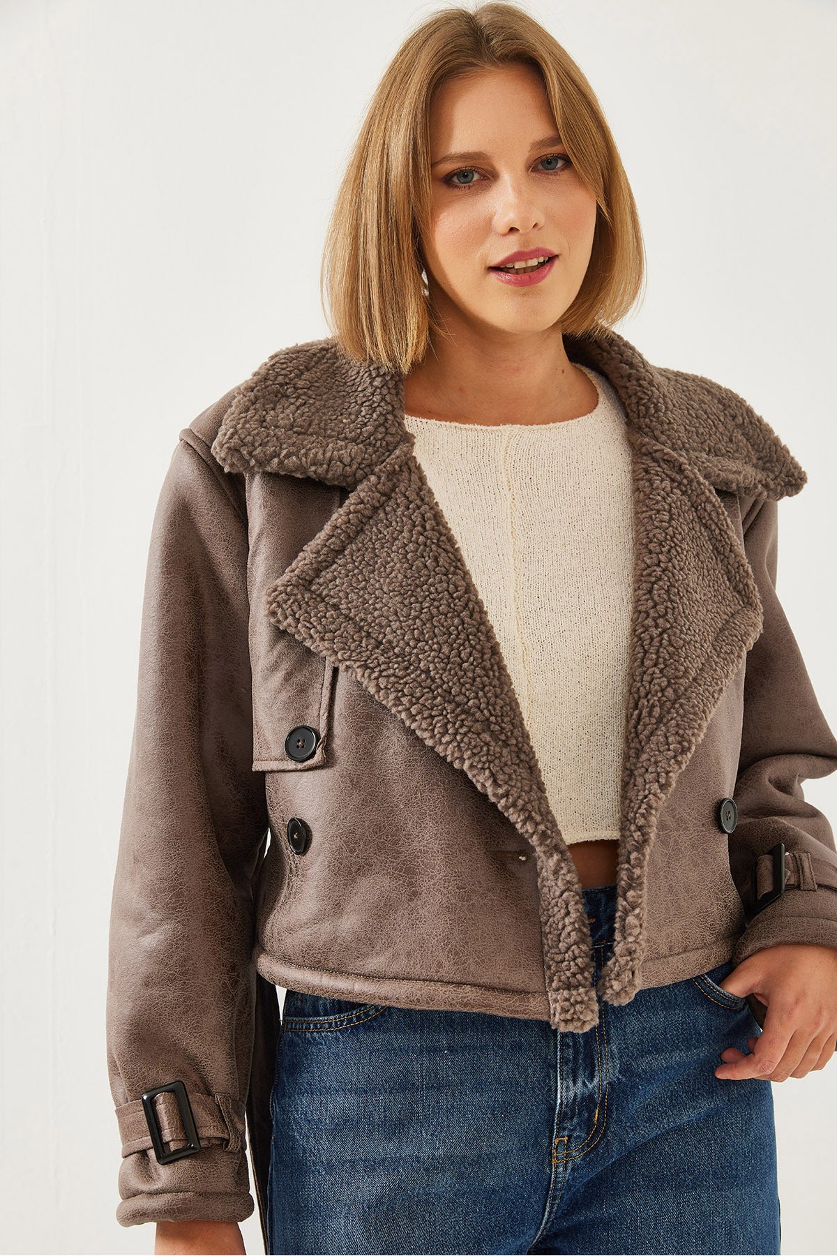 Women's Aller Detail Crop Laminated Coat 2612 60351246