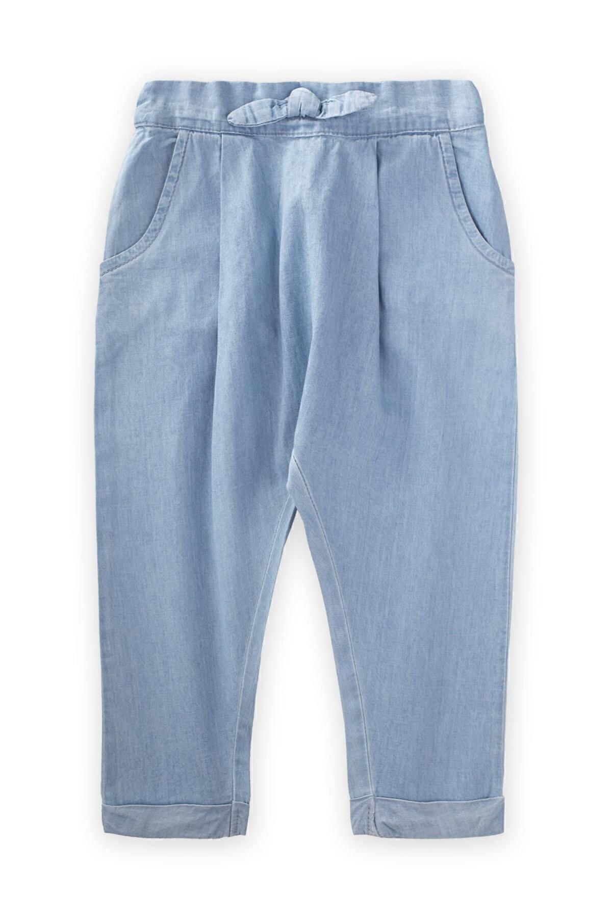 Pleated Boyfriend Jeans 1-5 Years Ice Blue