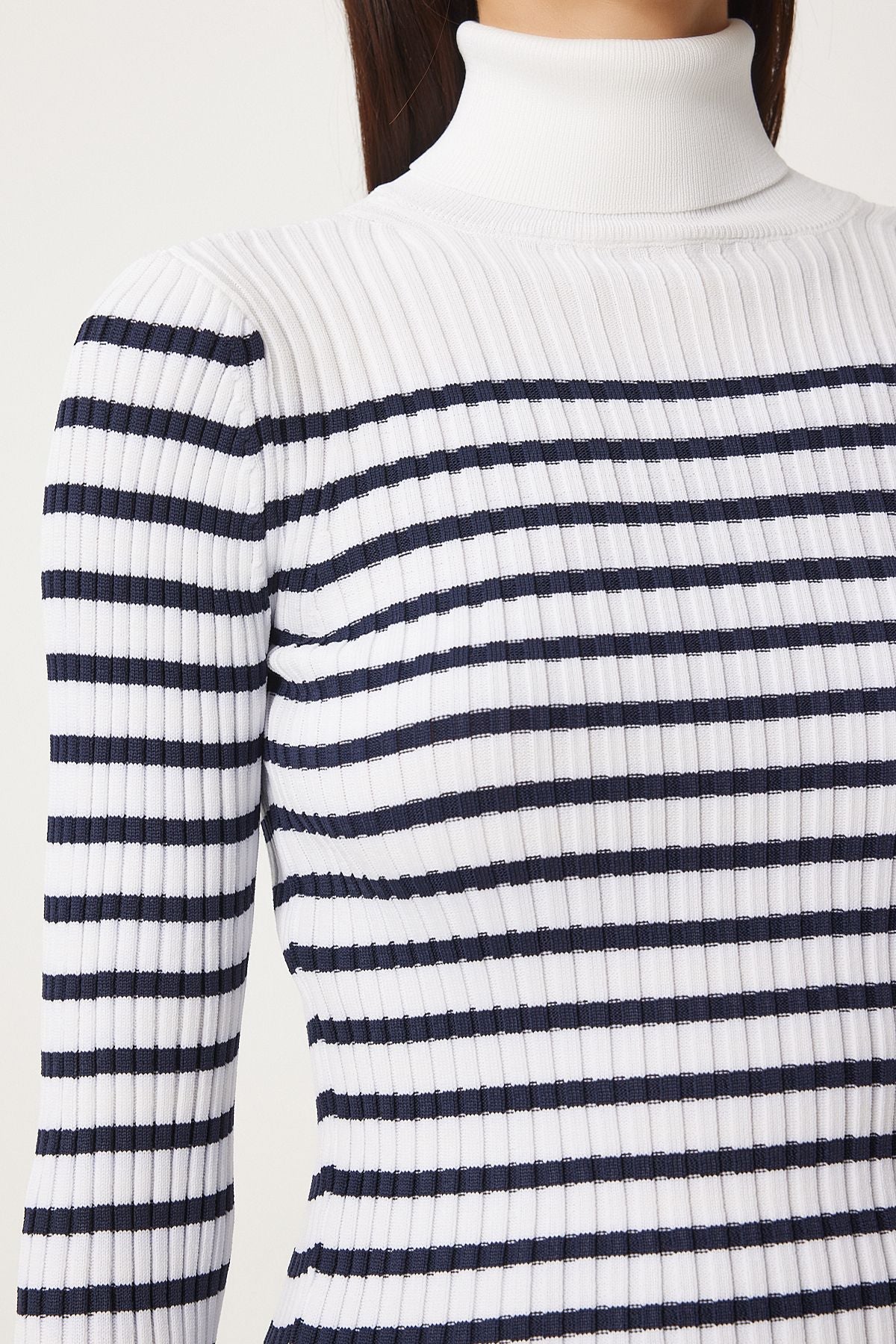 WOMEN ECRU NACTERY FISHER FISHER NEXT -striped seasonal knitwear sweater FN03358