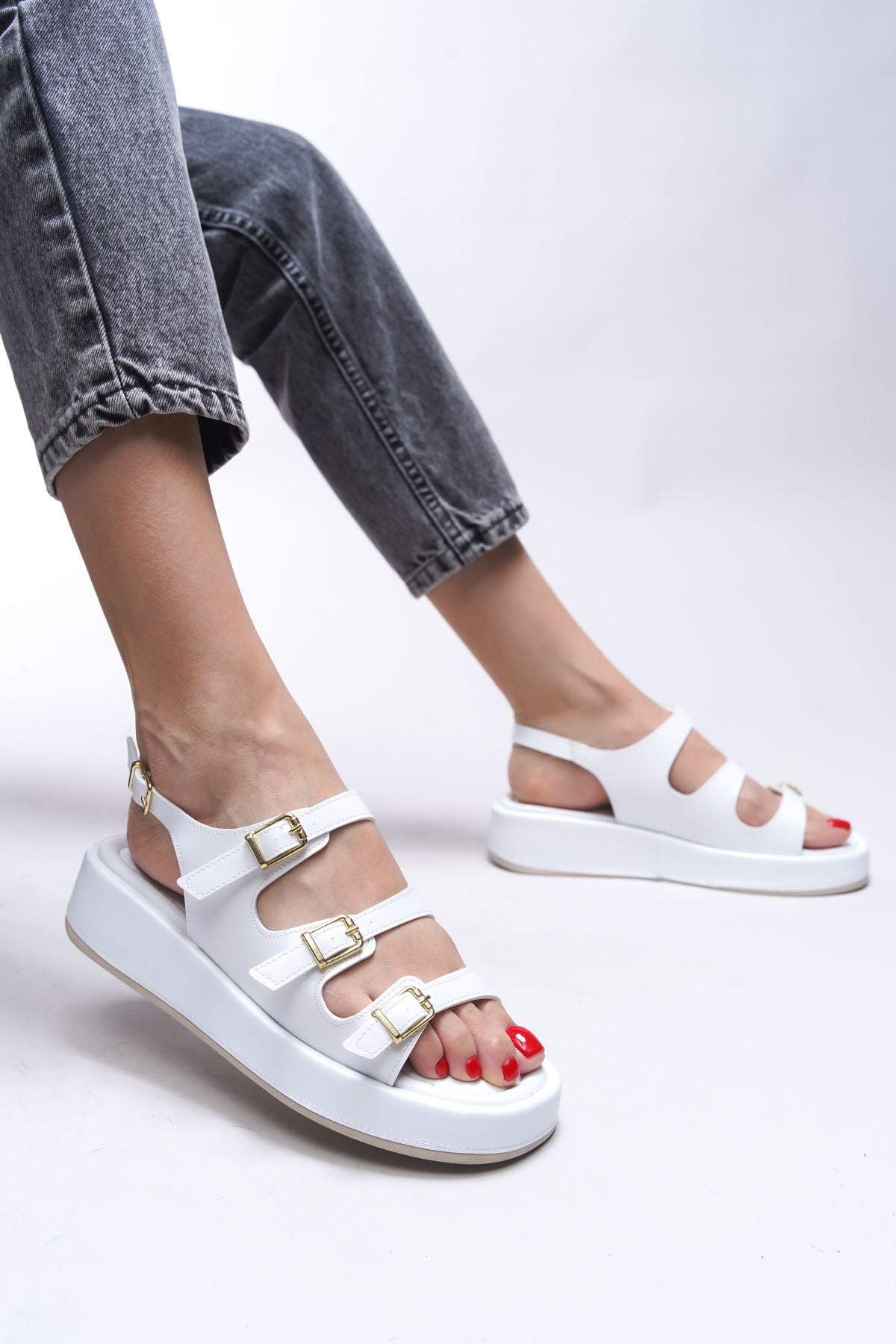Rhikshice Women's Sandals 0012270 White Skin