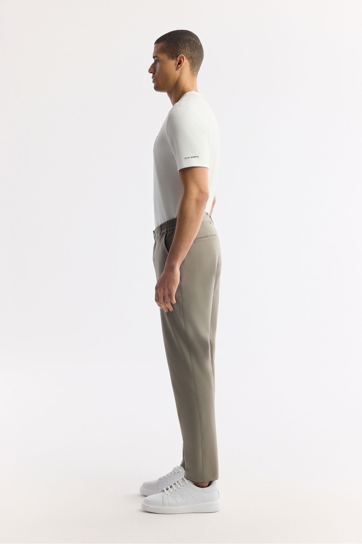 Men's khaki as well as rubber fabric nora slim fit pants A51y3077