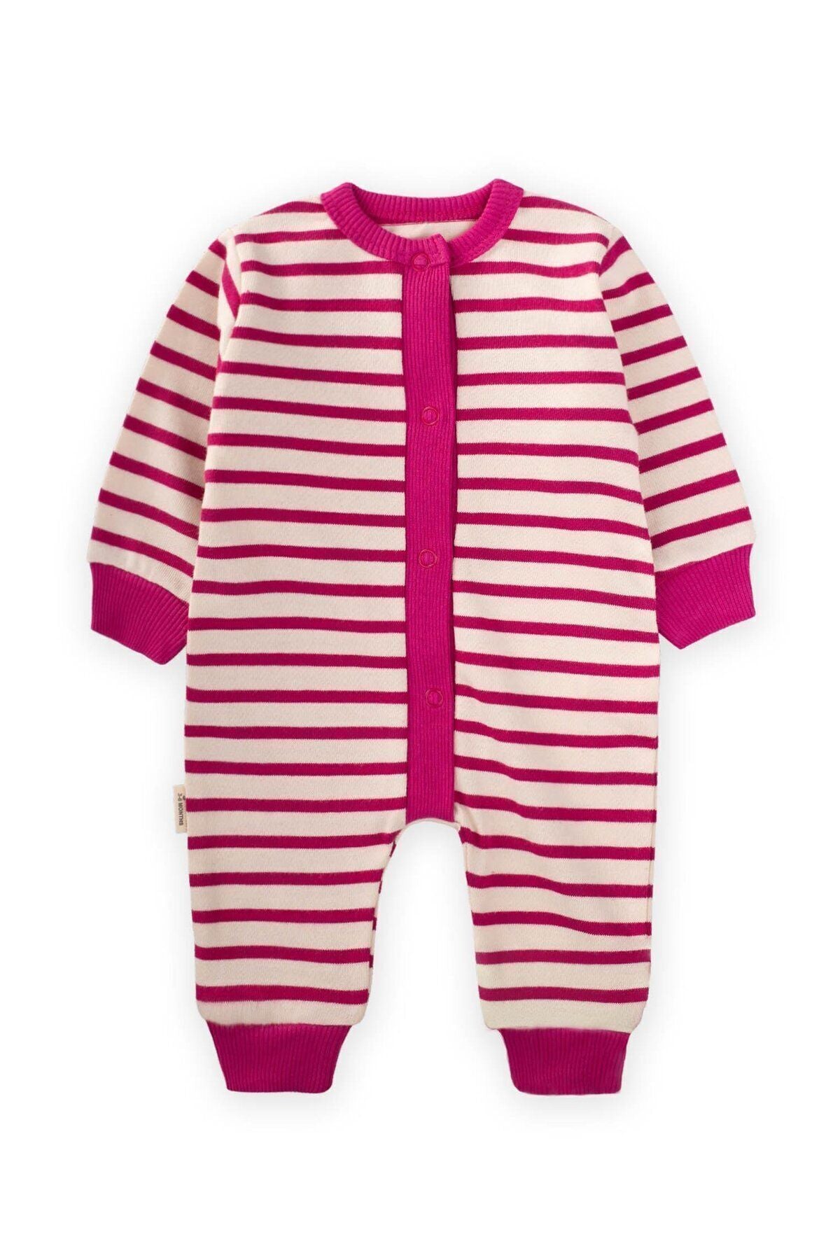 Striped knitwear overalls 0-3 years fuchsia