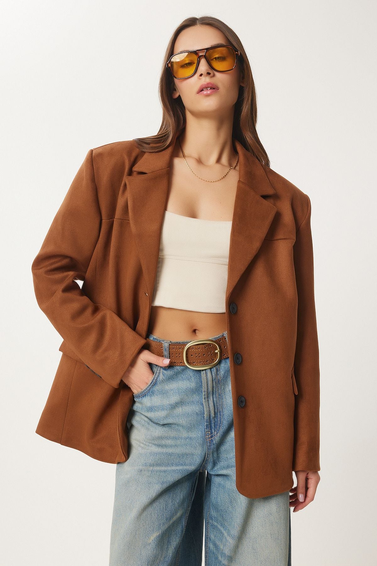 Woman Taba Premium Suede Blazer Jacket FN03443