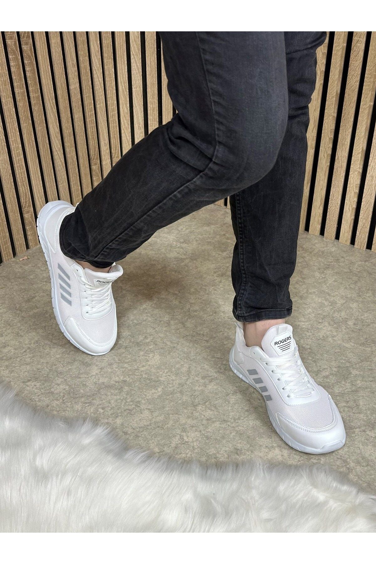 Daily White Gray Men's Sneaker Lacık with Laccik Casual Walking Sport Shoes 1453