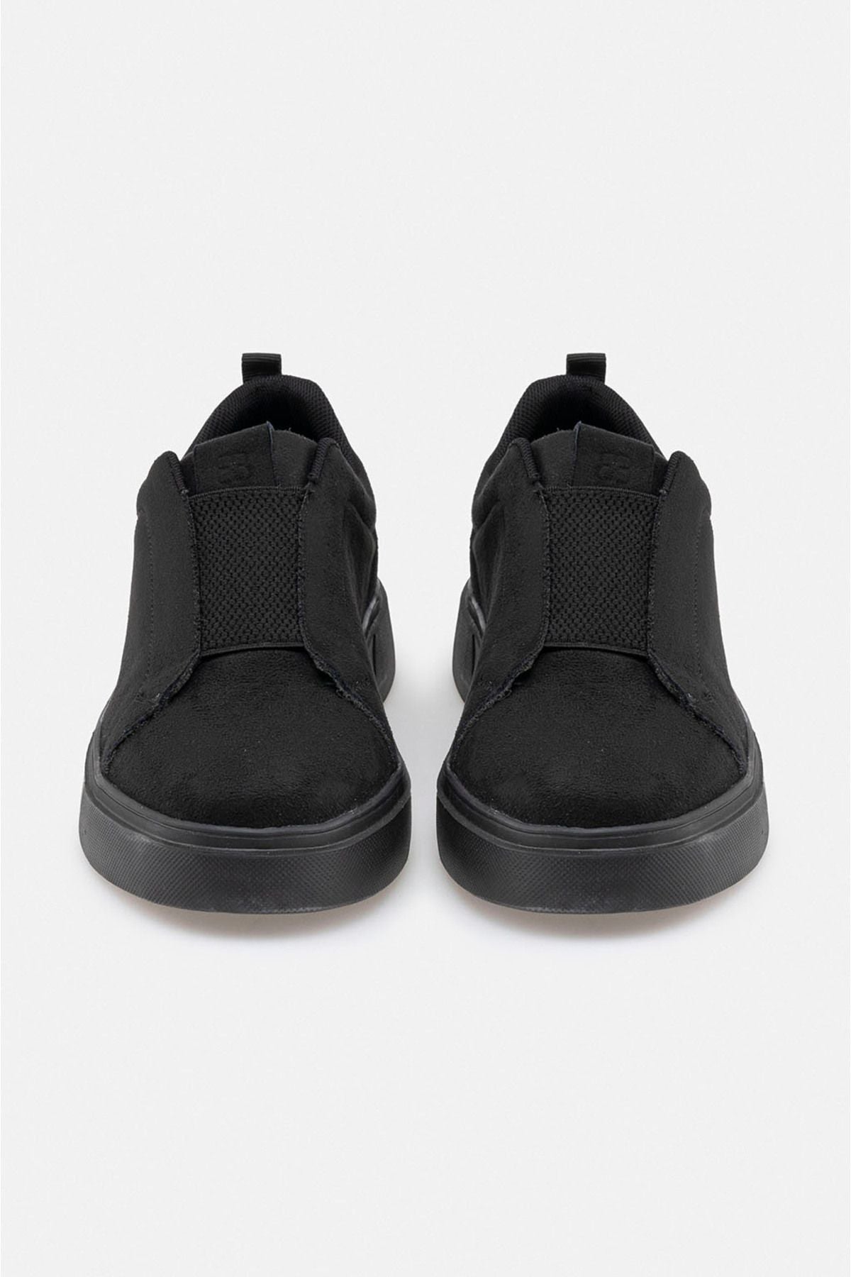 Men's black rubber band detailed flexible floor casual shoes A22y8022