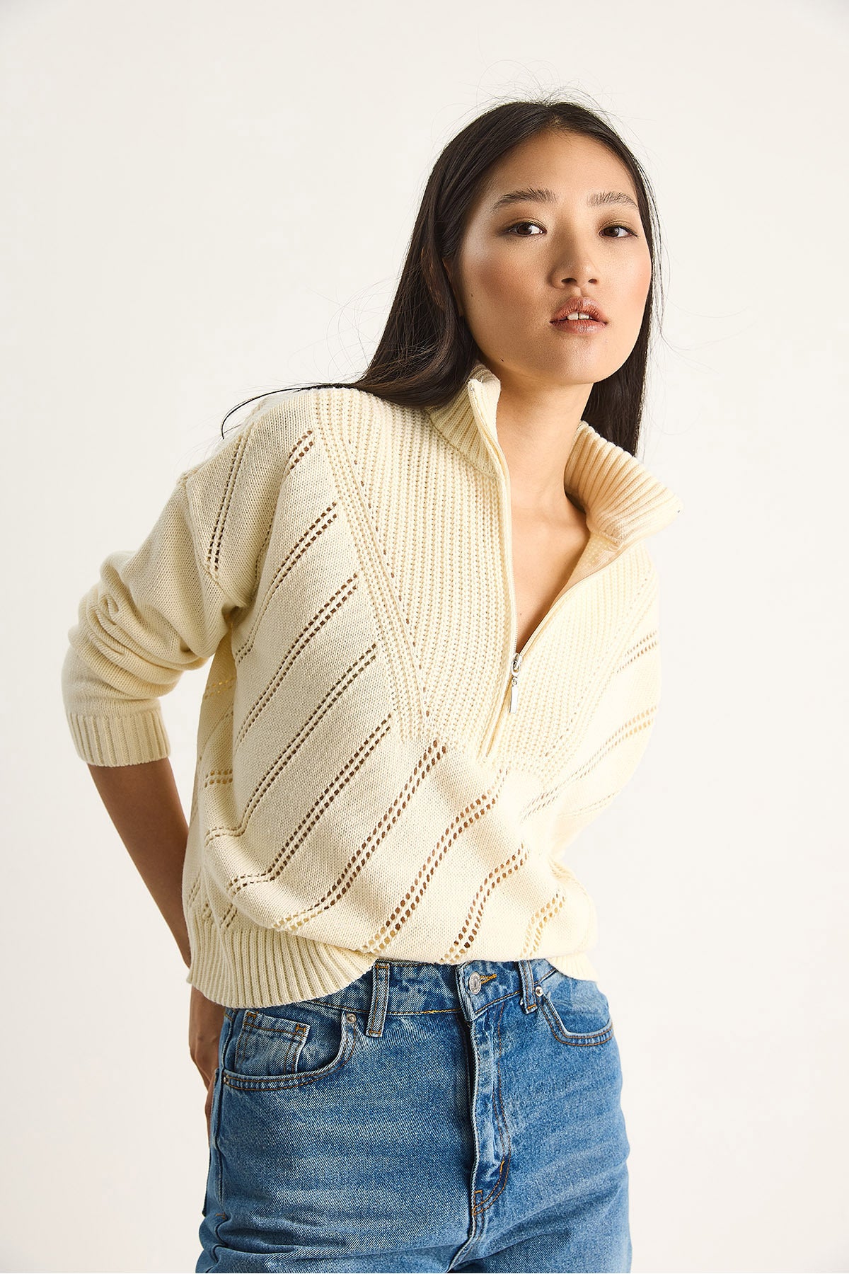 Women's Relaxed Fit Half Zipper Sweater 20246185