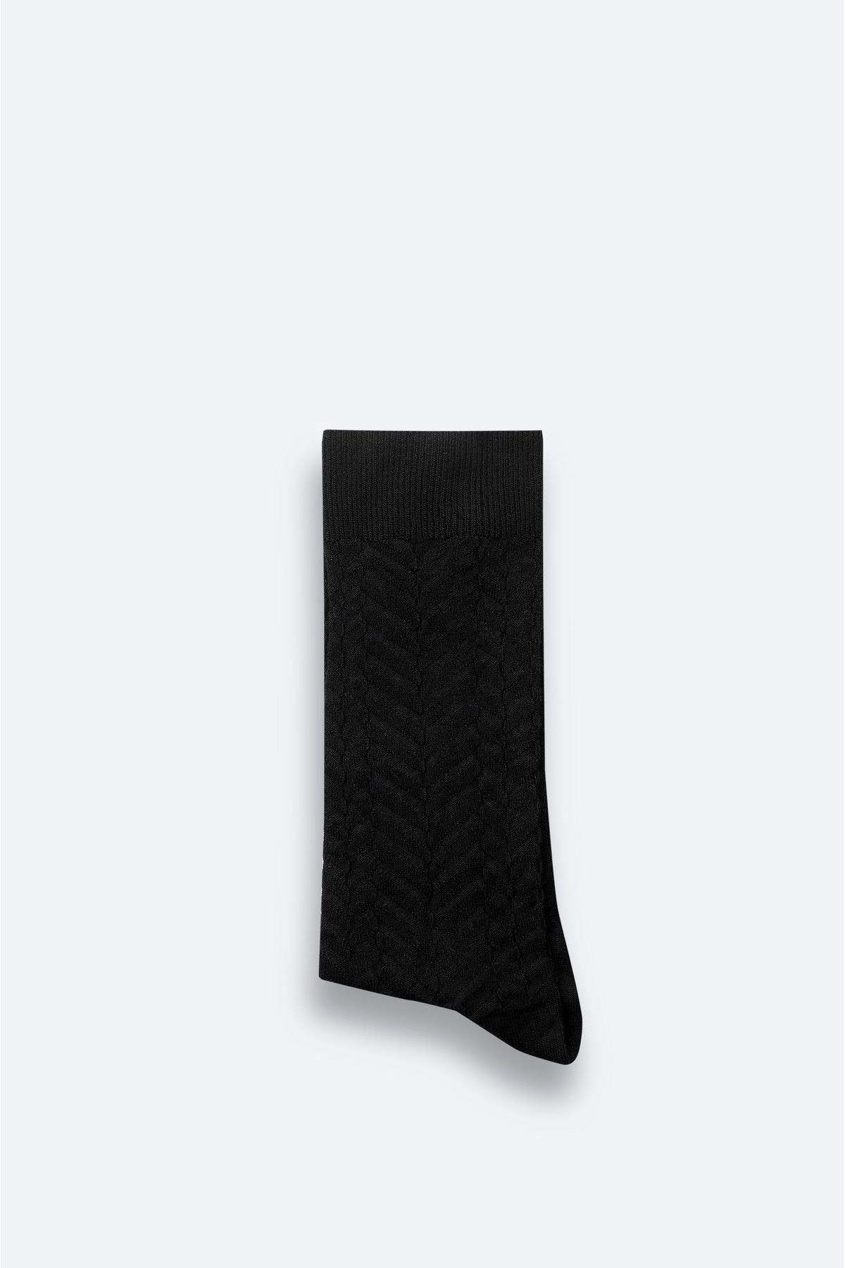 Men's black textured bamboo socket socks A42y8512
