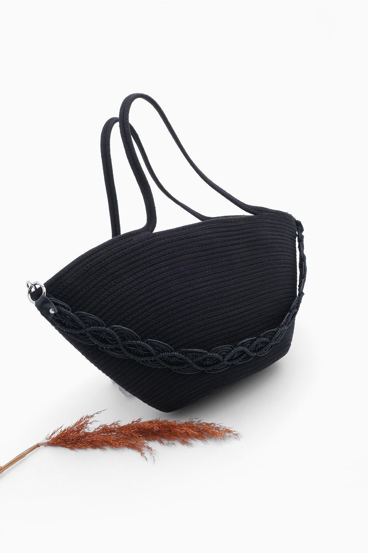 Woman HAND BRANCH SHOULDER BAG MERDE BLACK