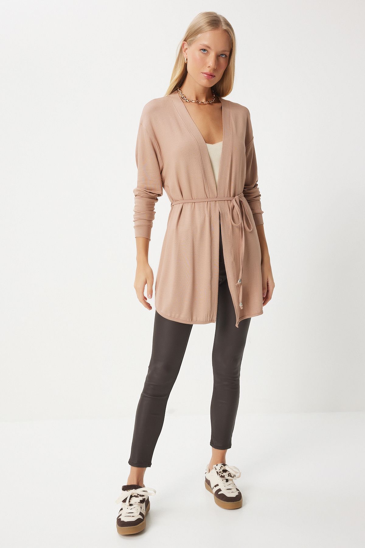 Woman Camel Seasonal Knitting knitted cardigan EN00620