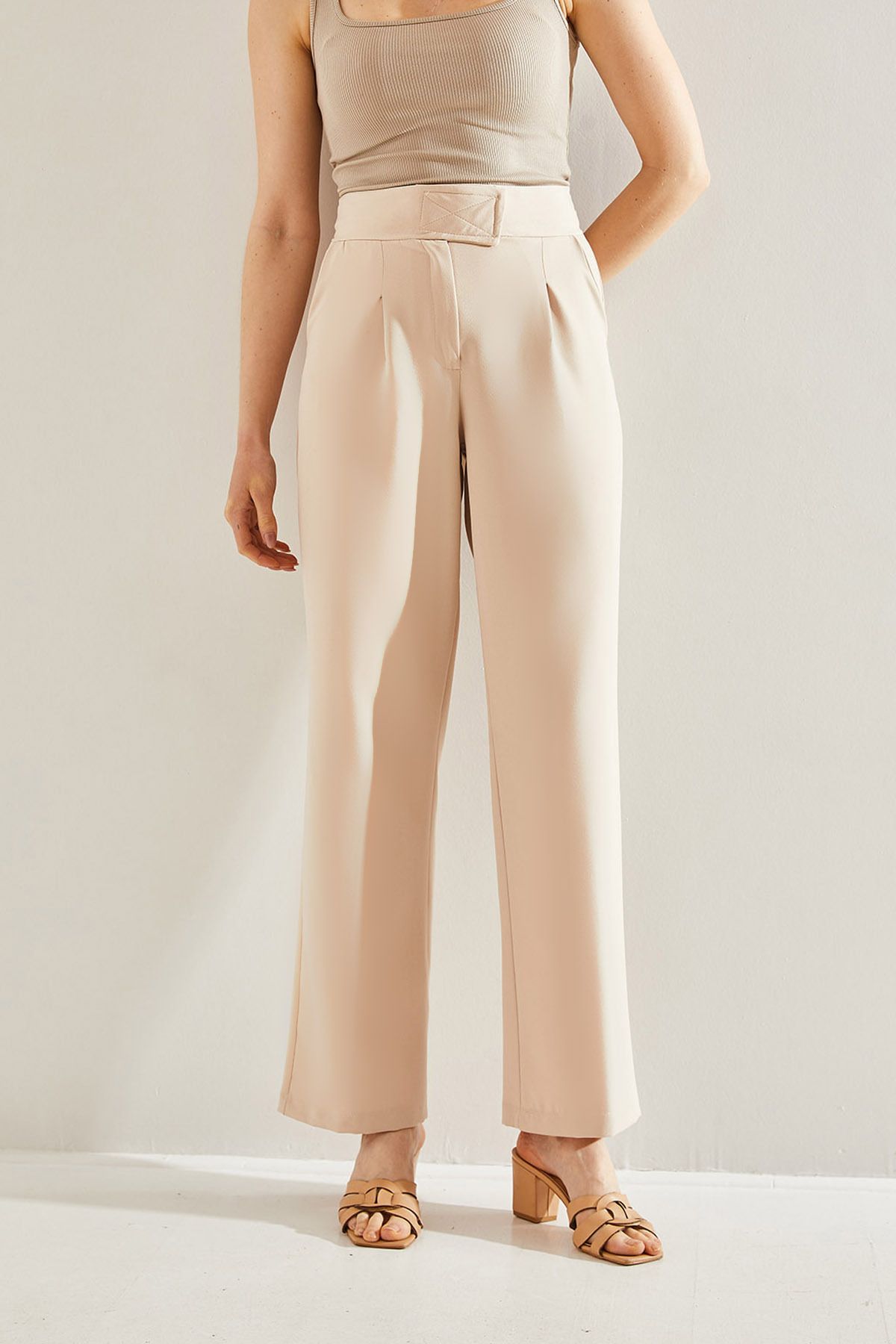 Female Double Fabric Call High Waist Palazzo Pants 60221010
