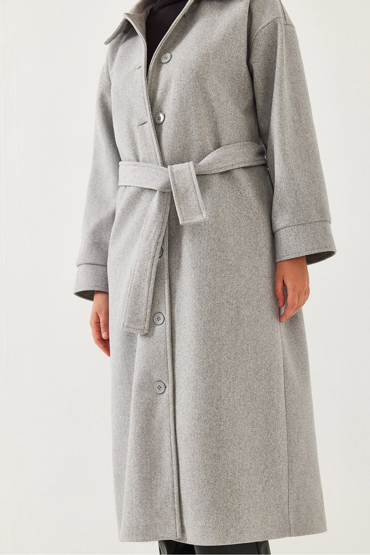 Female belt long stamp coat 2498 60261002