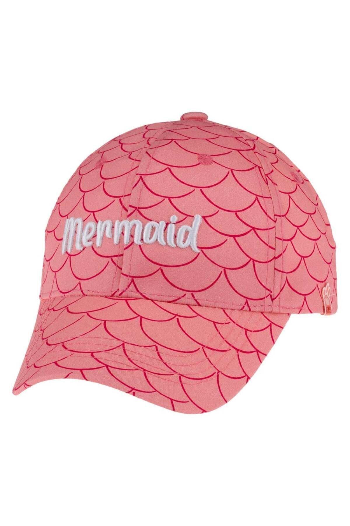 Writing Embroidery Girl Hat 4-8 Years Coral