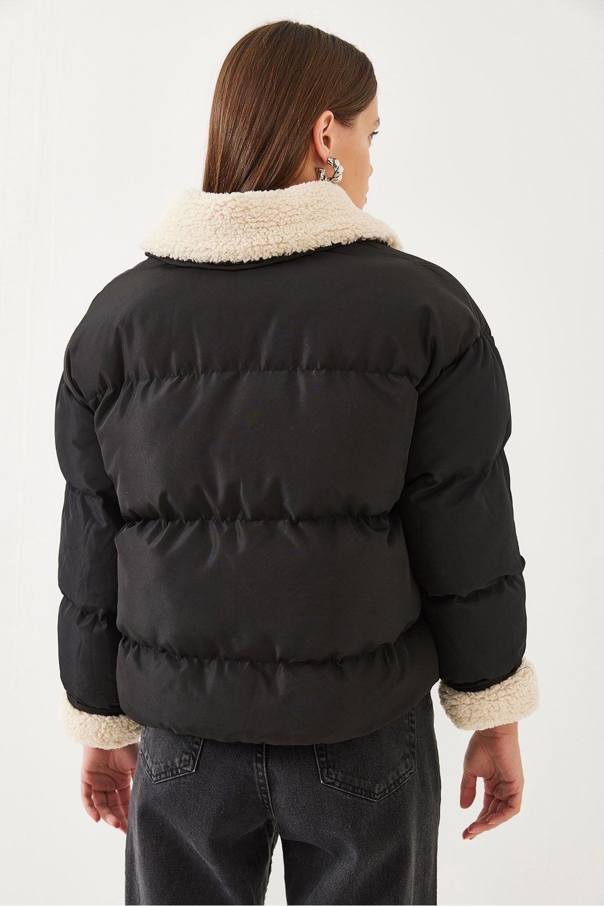 Women's Plush Detailed Inflatable Coat HK-003 60351017