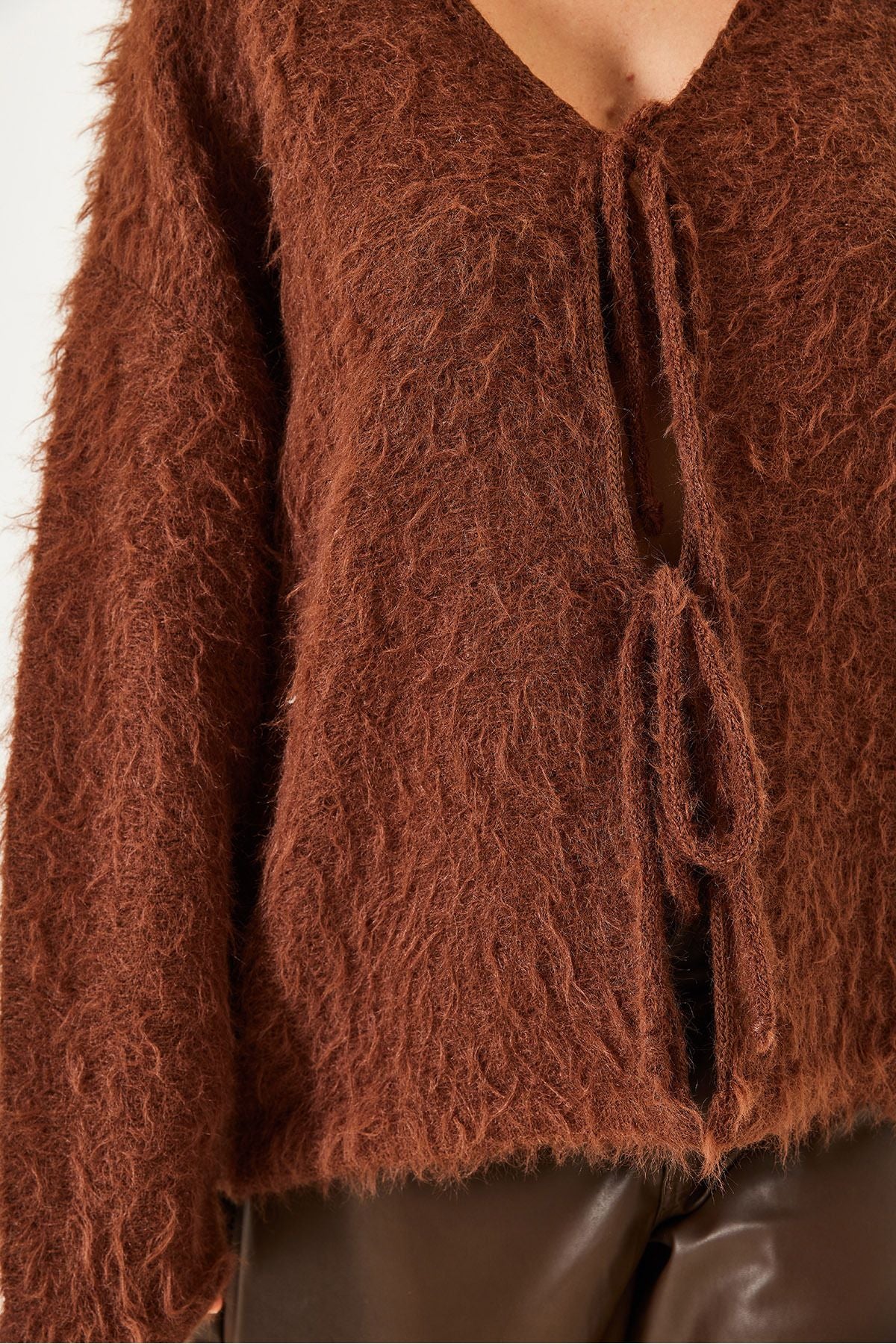 Female Furry Connected Cardigan 241116 60261223