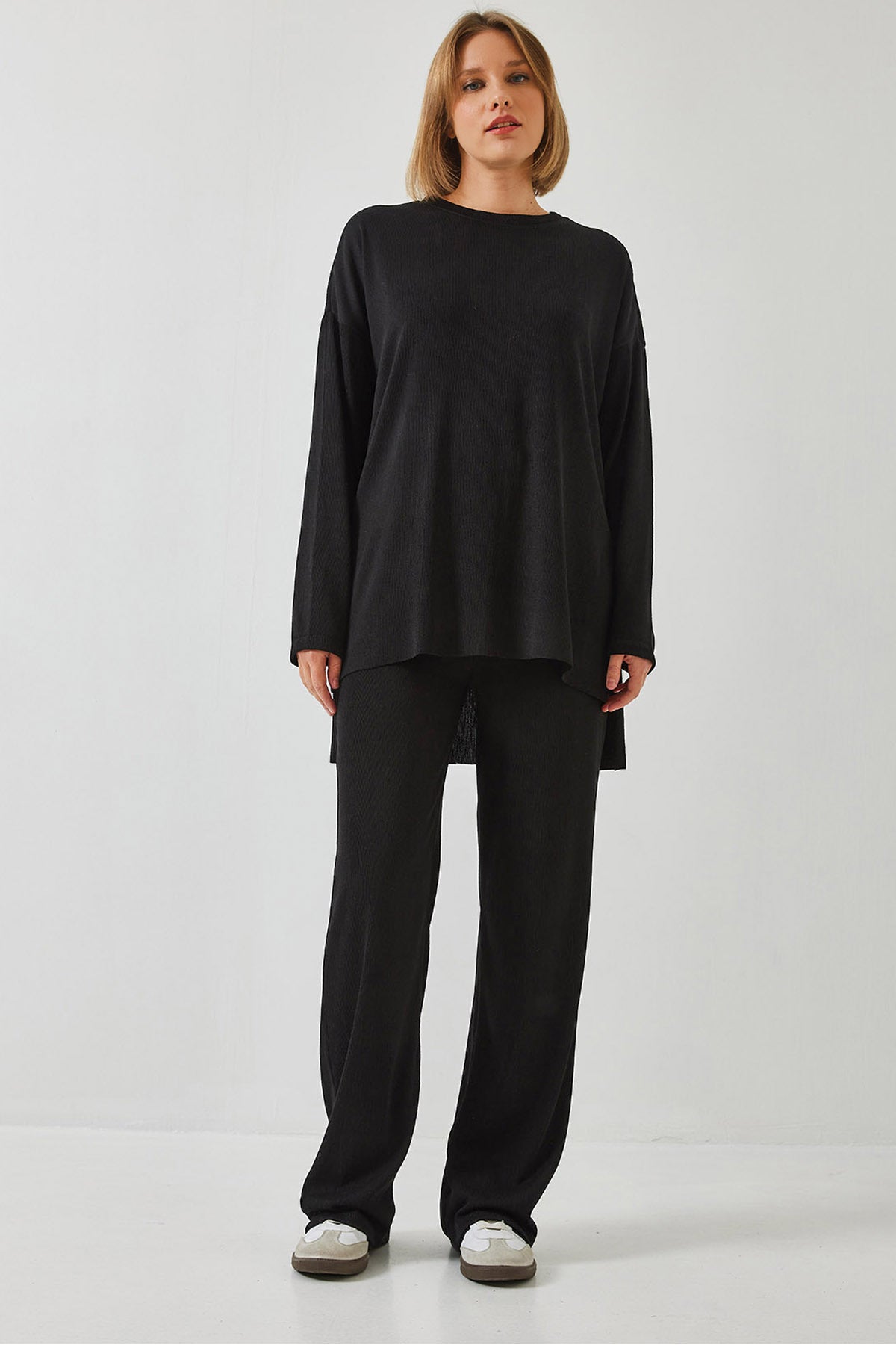 Women's Basic Top and Bottom Set with Trousers 60511002