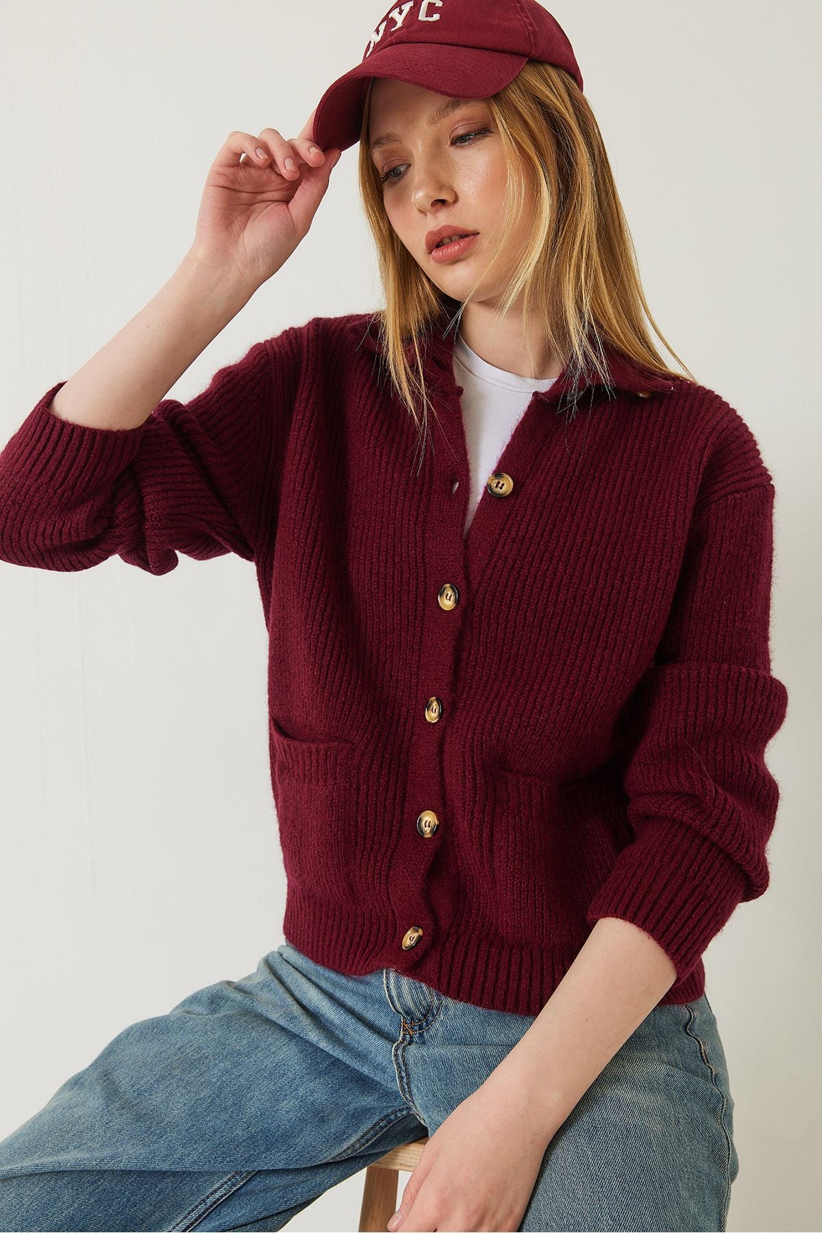 Women's Thessaloniki Knitted Pocket Triko Cardigan 20246941
