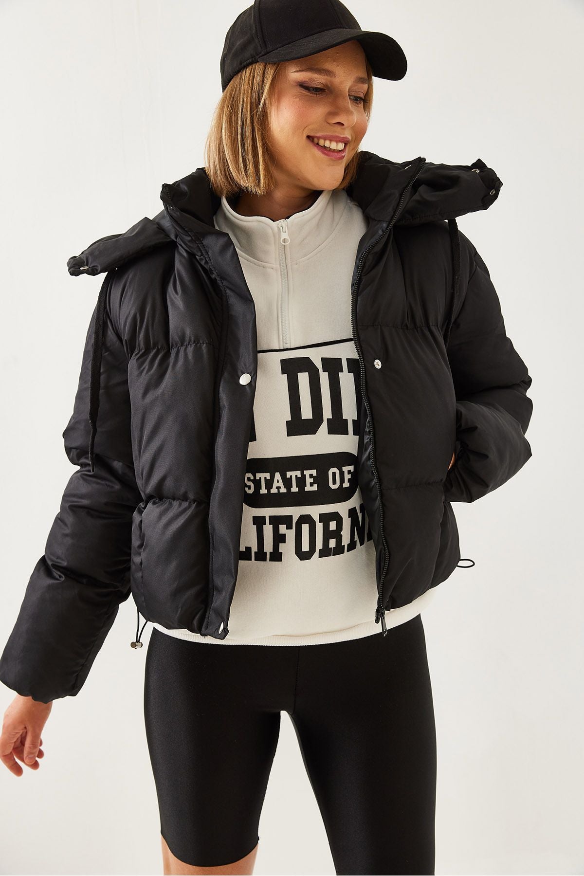 WOMEN HAPPENED SHORT SWEAR COLLAR 2418 60451013