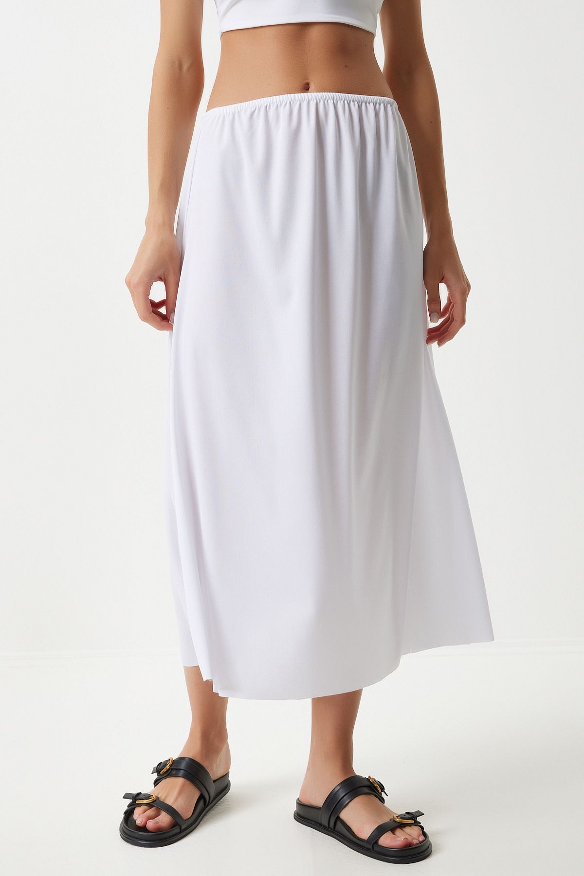 Female White Waist Lining Skirt ZH00036