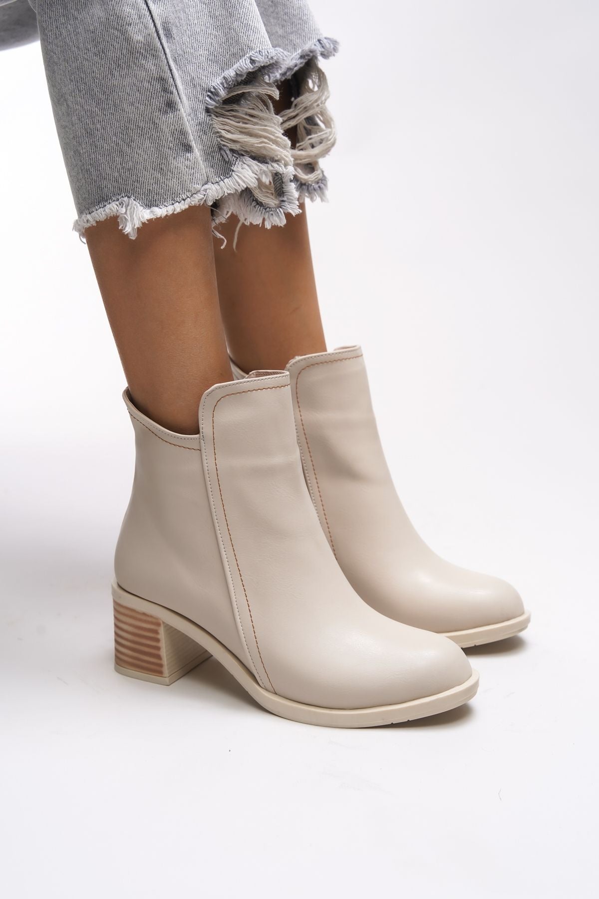 Zairlyrth women heeled boots 0012503 beige skin