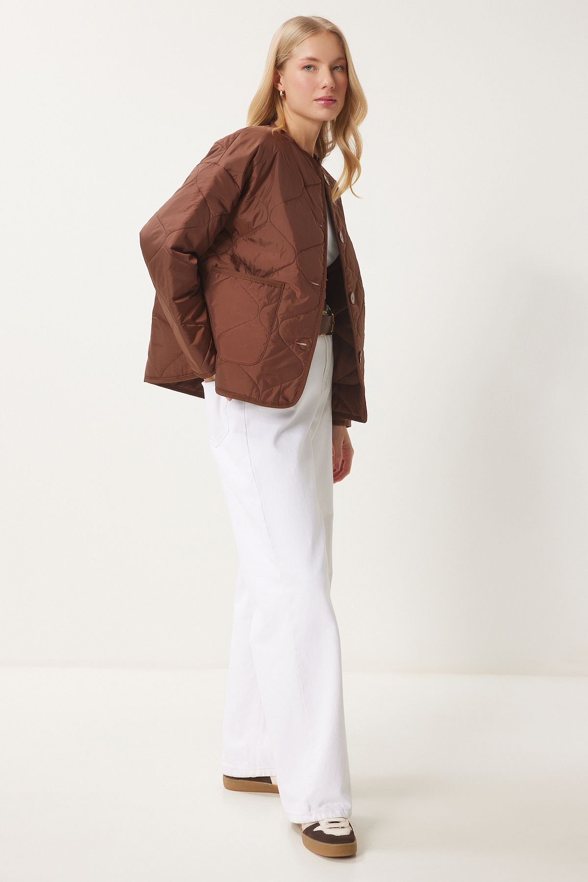Female Brown Wide Cepone Jacket FN03395