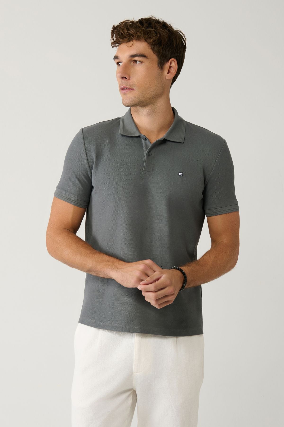 Men's anthracite 100 %cotton quickly dry