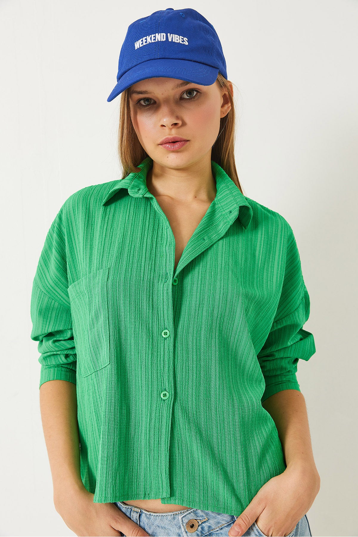 Women's Single Pocket Long Sleeve Casual Shirt 60261562