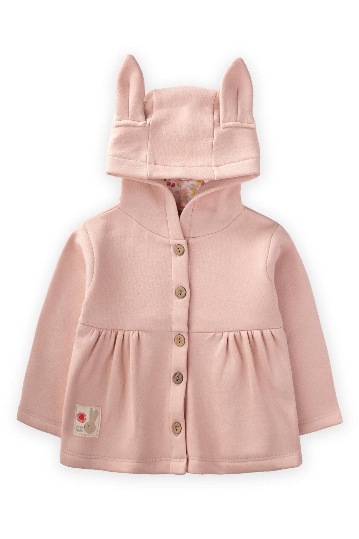 Rabbit Ears Girl Cardigan 1-5 Years Powder Pink