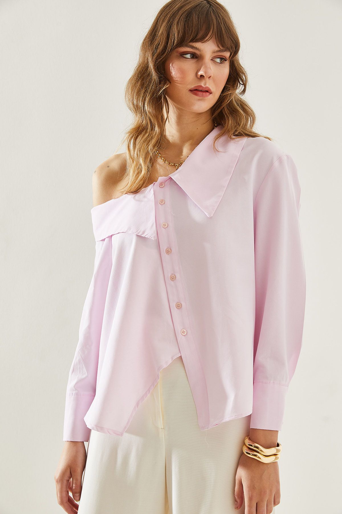 Female swallow collar skirt asymmetric shirt 60251166