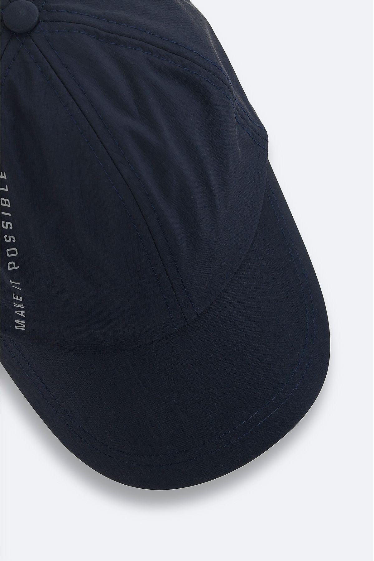 Men's Navy blue slogan printed sports hat a31y9200