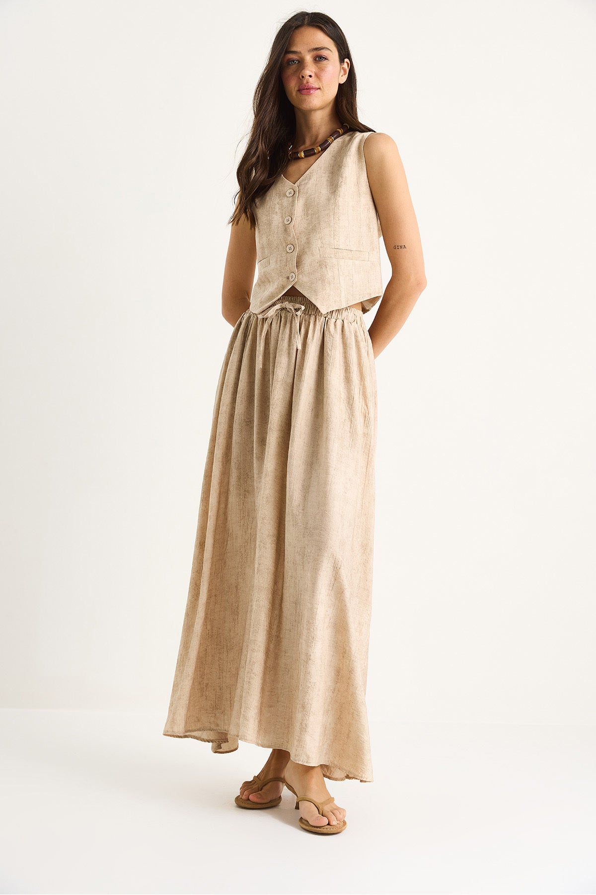 Women's Vest Pocket Detailed Flared Skirt Suit 9294 60281004